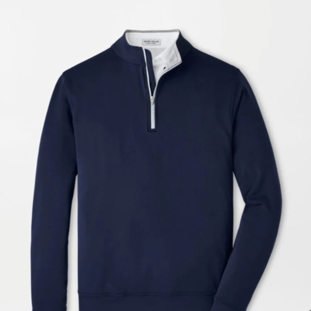 Peter Millar Men's Navy Quarter Zip Pullover. XL. FAIR.